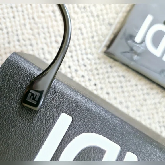 NWT FENDI Black Metal Sunglasses with Dark Oval Lenses - Picture 15 of 15